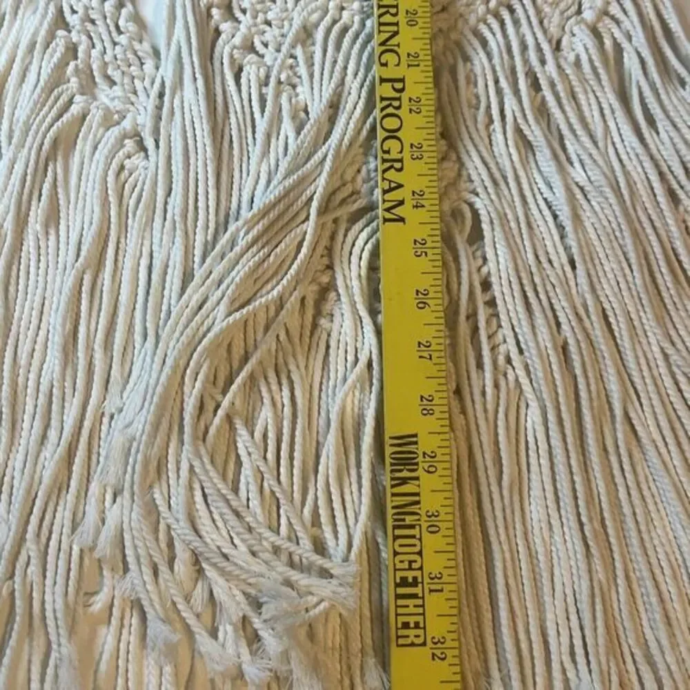 Macrame Tree Of Life White Rope Woven Wall Hanging Tapestry ‎ Boho New Hippy